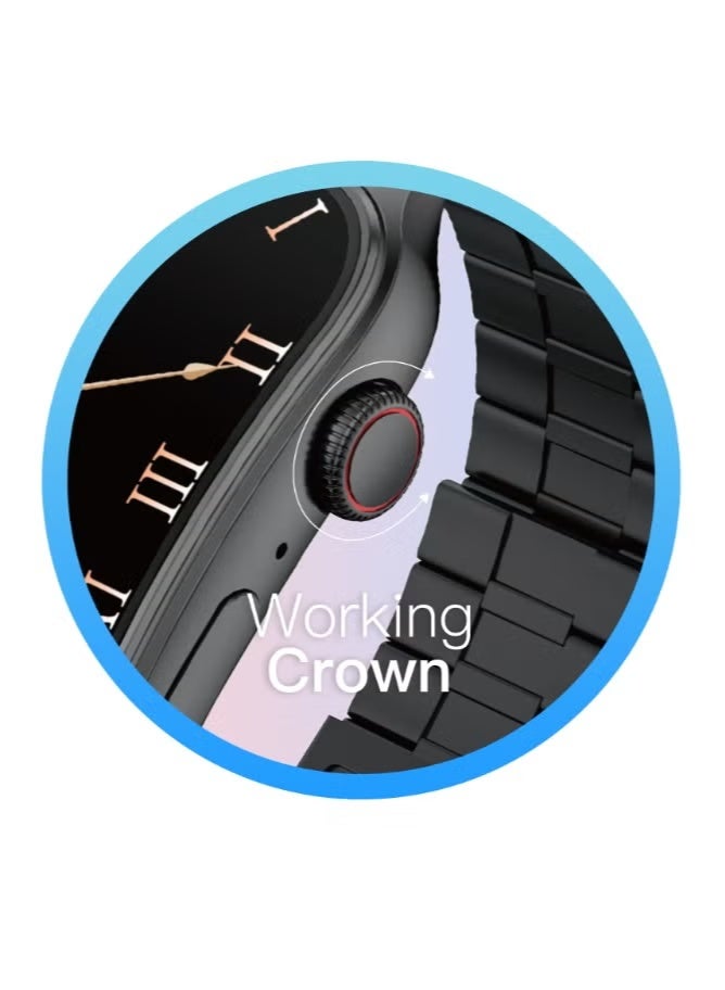 modio MW28 Smartwatch 2.2 Inch Curved IPS Display with 3 Interchangeable Straps Touch Screen Fitness & Activity Tracker Smart Watch for Ladies and Gents Black - Image 4